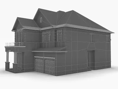 Cottage House 04  Low-poly 3D model