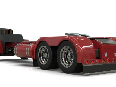 Peterbilt 351LW Chasis LowPoly 3D model air suspension Low-poly 3D model
