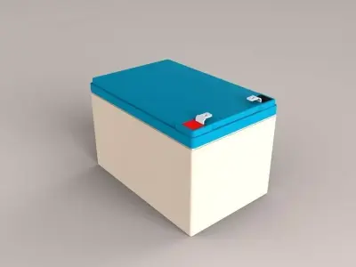 12V Battery Free 3D model
