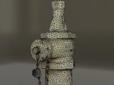 Tall Old Yellow Fire Hydrant Photo Scan Free 3D model