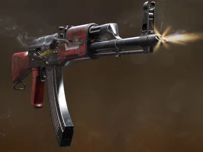 AKM - Kalashnikov Automatic Rifle Modernised Low-poly 3D model