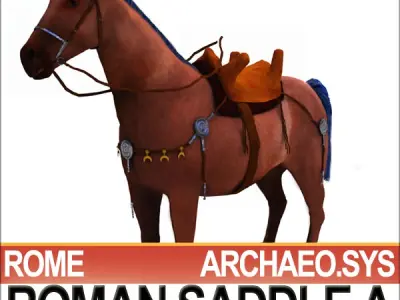 Saddle Ancient Rome Bridle Harness A 3D model