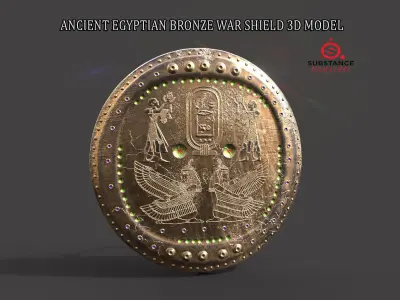 ANCIENT EGYPTIAN WAR SHIELD 3D MODEL Low-poly 3D model buy
