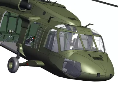 B44 Black Hawk Helicopter SW Design 3D model