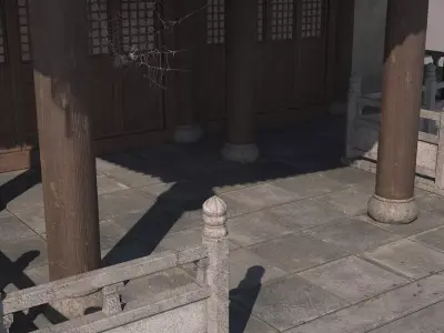 Chinese Ancient Architecture Free low-poly 3D model