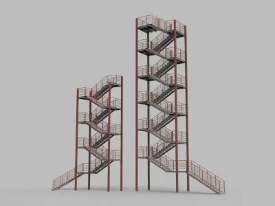 Metal stairs 3D model
