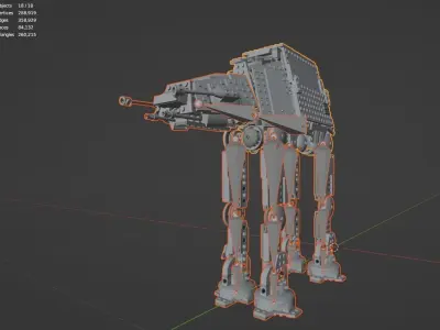 LEGO Star Wars AT-AT with armature 3D model