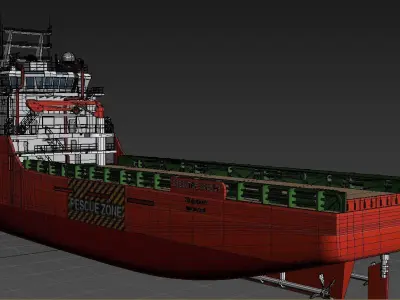 container ship Low-poly 3D model