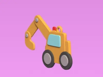 Tractor Keychain 3D print model