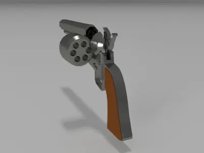 old revolver  Low-poly 3D model