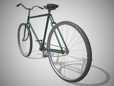 Vintage Bicycle Green - Updated for 2021 Low-poly 3D model