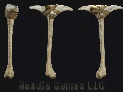 Bone Pickaxe Low-poly 3D model
