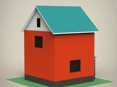 House Low-poly 3D model 3