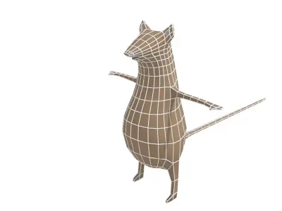 Low poly mouse rat Low-poly 3D model