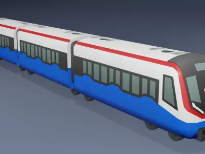 BTS Skytrain cartoon low poly 3D model