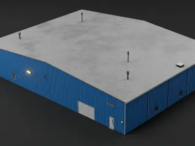hangar building01 Low-poly 3D model