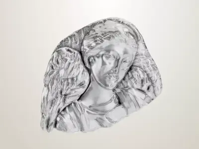 ANTIQUE SILVER Winged Angel  3D print model