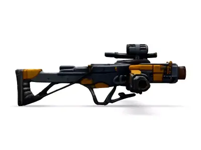 SciFi Futuristic Assault Rifle Low-poly 3D model