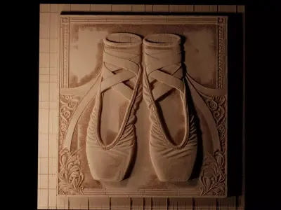 Ballet Shoes CNC 3d Print High Relief Sand Casting 3D print model