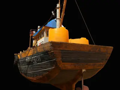 Indian Fishing Boat Low-poly 3D model