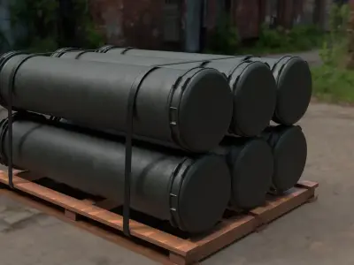 gas cylinders game asset 3D model