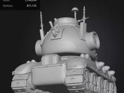 fantasy tank vehicle model 3D model