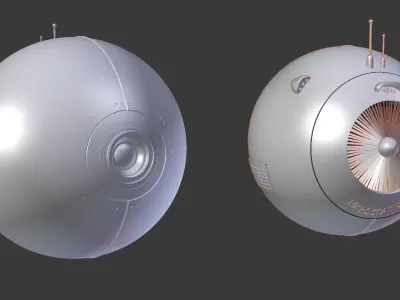 Sci-fi robot - flying robot - camera robot  Free 3D model