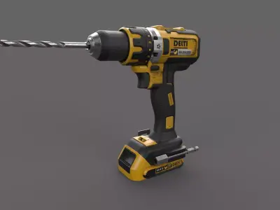 Power Drill  Low-poly 3D model