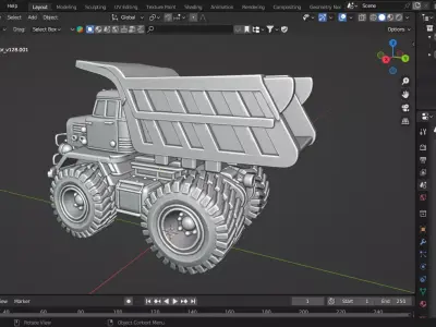 Heavy Duty Dump Truck 3D print model