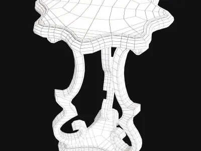 Console01 side table with carved legs 3D model