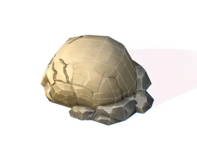 Handpaint Cartoon Stone Memorial Totem Symbol Low-poly 3D model get