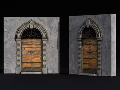 Old Italian Building Door Low-poly 3D model