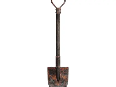 Old shovel Low-poly 3D model