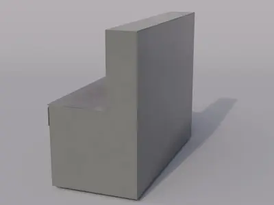 Massive metal workbench painted gray with scratches and defects Low-poly 3D model