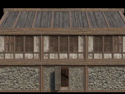 Medieval Houses 39- 4K Textures Game Ready Low-poly 3D model