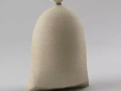 Bag 03 flour bag Low-poly 3D model