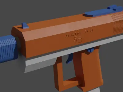 Free Rigged Game-Ready Sci-Fi Pistol  Free low-poly 3D model