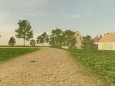 Coastal Village Landscape 3D model