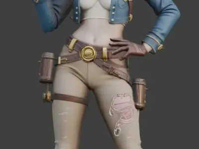 MG-Gun Girl 01 High-Poly Model 3D print model