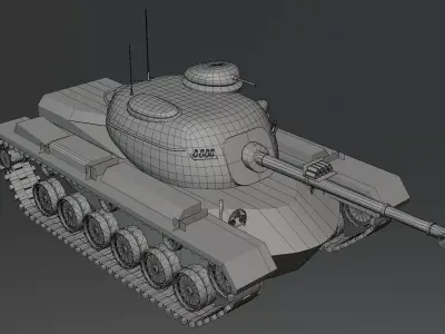 M48 Patton Tank Low-poly 3D model
