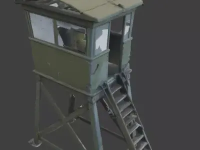 Battle Scarred Frontier Observation Tower 3D Model Low-poly 3D model
