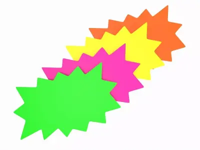 Store sale paper color card set 3D model