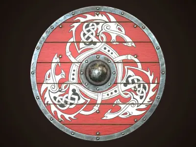 Viking Shield 34 Low-poly 3D model