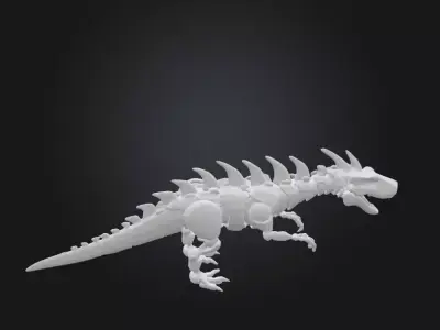 Futuristic Bio Mechanical Dinosaur Creature 3D Model Low-poly 3D model