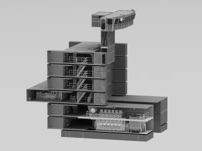 Great Lakes-based bulk carrier freighter 3D model