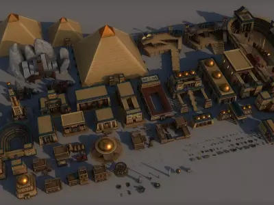 Ancient Egyptian City Pack Low-poly 3D model