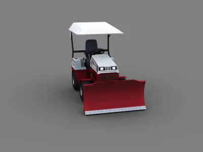 Snow Plow Truck Low-poly 3D model