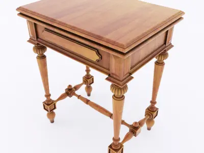 antique wood table 3D model