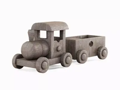 Wooden Toy Train 03 3D model