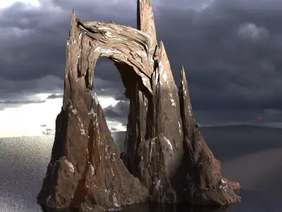 Snow Mountain rock cliff  1 3D model